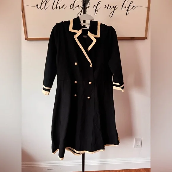 NWOT Elegant Black Double-Breasted Dress XL - Picture 10 of 11